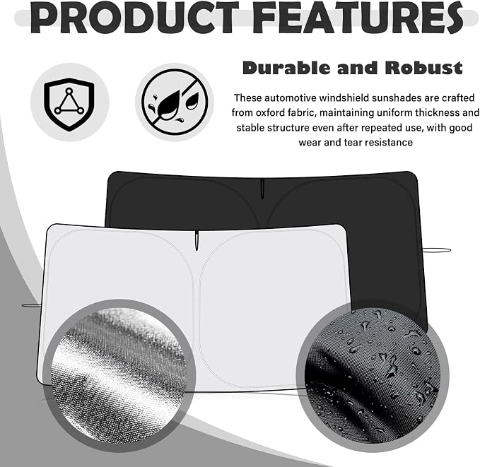 Car Windshield Sun Shade Compatible with Toyota 2025-2026 Camry,Oxford Cloth Windshield Cover Sun Shade with Storage Bag,Foldable Sunshade for Car Windshields Keeps Interior Cool