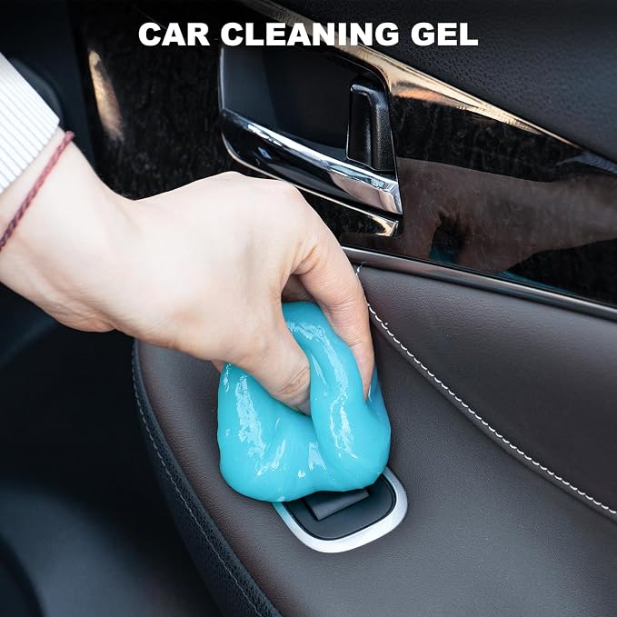Car Interior Detailing Kit, Microfiber Duster with Cleaning Gel | Scratch-Free, Soft Brush, Complete 6Pcs Set, Deep Crevice, Car & Home Use, Ideal Gift