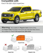 in-Channel Window Rain Guards Fit for Ford F150 2021-2026 SuperCrew Rain Guard Side Window Visor Durable Window Deflectors Truck Vent Visors Vent Shades Car Accessories - 4 pcs