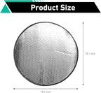 Car Steering Wheel Cover Sun Shade, 18" Anti-Heat Steering Wheel Sun Block, Aluminum Foil Steering Wheel Sun Shade Cover, Car Sunshade Accessories, Universal for Most Vehicle, RV, Truck