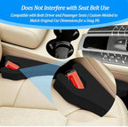 Car Seat Gap Filler, 2PCS Between Seat and Centre Console No Drop Vehicle Gap Plug, Automotive Interior Front Chair Blocker Stop Things from Dropping, Universal for SUV Caravan Truck (Black)