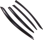 WD2-772 Dark Smoke 4 Pcs Set Window Visor (Outside Mount) Deflector Rain Guard Compatible with 2014-2016 Mazda Mazda3 Sedan