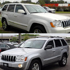 Side Window Wind Deflector, 4pcs Outside Mount Style Tape-On Nice Rain Guards Set, Dark Smoke Window Visor fit for 2005-2010 Jeep Grand Cherokee 94243