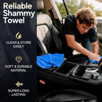 Premium Extra Large Shammy Cloth for Car Drying 2pk (34”x25”)-Super Absorbent XL Chamois Towel for Car-Reusable Shammy Towel for Car, Bathroom,Pets, Dust Remove, No Spots/Streak/Scratch