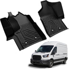 Floor Mats for Ford Transit 2022-2026 Vinyl Floor w/Posts Only, Transit 150/250/350/350HD All Weather TPE Protector, Full Coverage Floor Liners for Transit-150 250 350 350HD Accessories