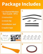 6-pcs Window Rain Guard for Toyota RAV4 2019-2025 RAV 4 Low-Profile Rain Guards Side Window Visors Low Profile Vent Visor Window Deflectors Tape-On Vent Shades Car Accessories