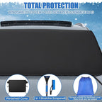 Canchiing Windshield Cover for Ice and Snow Kit Winter Car Essentials 600d Oxford Snow Cover with Ice Scraper Brush Storage Bag Winter Car Accessories Frost Hail Protector for Sedan Truck SUV and Mpv