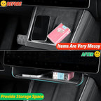 Under Screen Storage for Tesla Model Y Juniper & Model 3 Highland | Center Console Organizer Tray Hanging Compartment, Hidden Cubby, Durable ABS with Anti-slip Pad, Expanding Storage Space