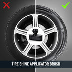 Car Tire Shine Applicator,Large Tire Shine Brush - Automotive Tire Dressing Applicator Brush with Storage Stand for Tire Detailing & Car Wash Kit, Black, 3.6 Inch Length -2pcs (Black & Red)