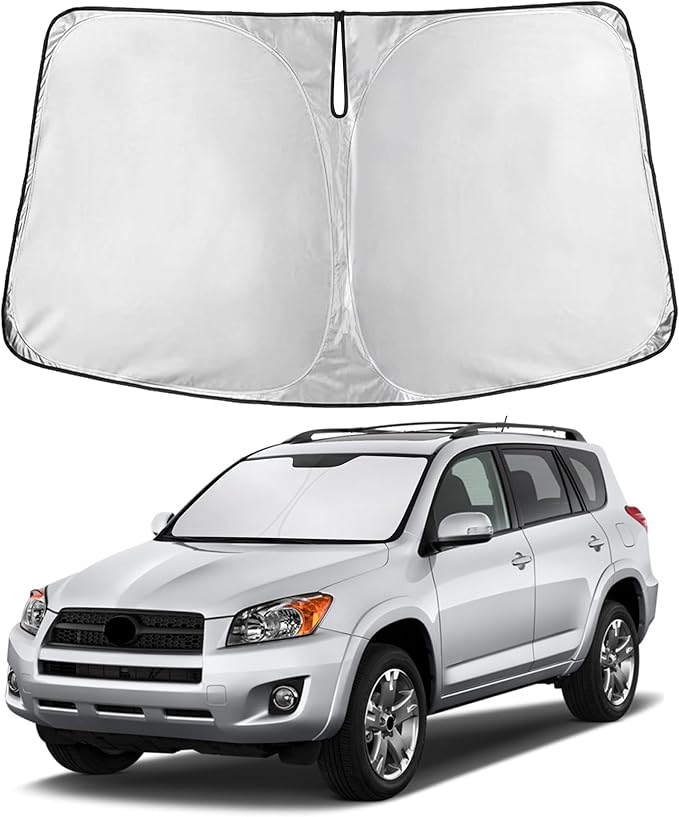 Windshield Sunshade Compatible for Toyota RAV4 2006-2010 2011 2012, Sun Visor for Front Windshield & Window Sun Shade Cover, UV Heat Blocker & Protector, Car Accessories