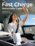 Retractable Car Charger for iPhone, for iPhone 17 Pro Max 16 15 14 13 12 Plus Mini, Cute 4 in 1 Retractable USB C Car Charger Fast Chareg for Women Men, 84W Fast Charging Car Accessorie | Multiple Ports Car Charger, Retractable Car Charger Fast C...