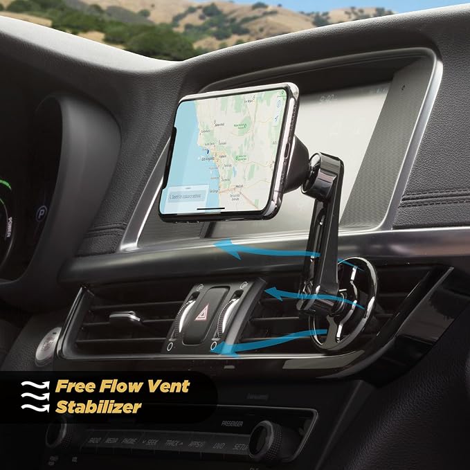 MM2VP2SR-SP MagicMount Pro FreeFlow Magnetic Car Phone Holder - Strong Magnet Mount for iPhone and Android - Secure Magnetic Cell Phone Air Vent Mount - Universal 360° Mobile Cellphone Holder