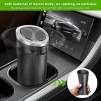 Car Trash Can Bin with Lid, Cup Holder Garbage Container Leakproof Vehicle Door Trash Bin, Mini Portable Dustbin Multipurpose Organizer for Auto Side Door Home Office (Silver)