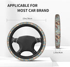 70s Disco Shirt Paisley Steering Wheel Cover Car Accessories Cute for Women Girls Girly Universal 15 Inch Neoprene Auto Interior Decor Anti Slip Car Truck Protector