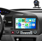 9 Inch Double Din Car Stereo for Honda Civic 2006 2007 2008 2009 2010 2011 | Car radio with Wireless Carplay & Android Auto, Bluetooth,SWC,FM/RDS Radio, EQ, Dual USB, Mirror Link+Backup Camera