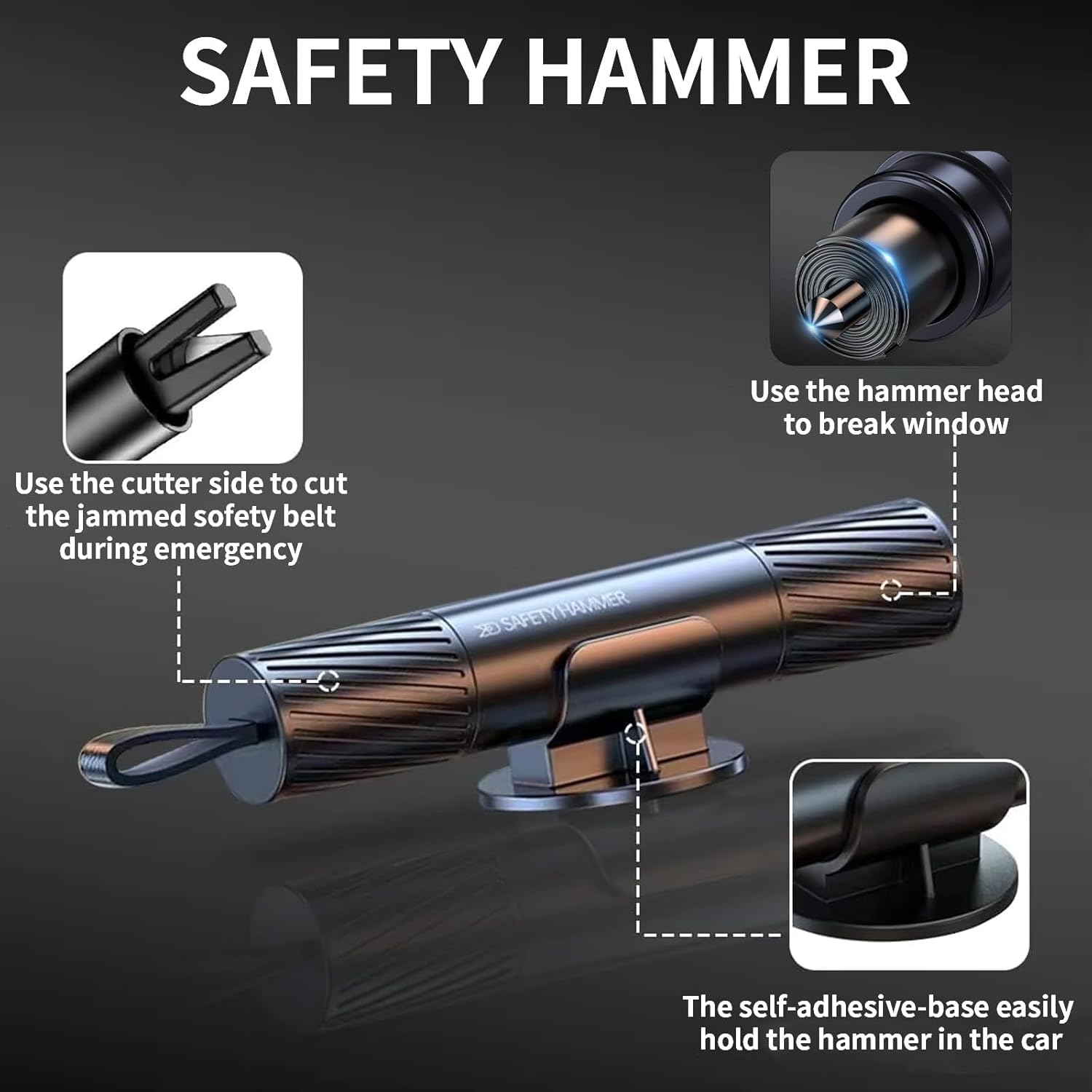 2-in-1 Car Escape Tool (3-Pack) — Window Breaker & Seatbelt Cutter