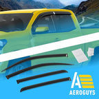 Extra Durable Window Deflectors Tape-On Window Visors Rain Guards Fit for Chevy Colorado 2023-2026 Crew Cab, Sun Visors, Wind Vent for Shades, Exterior Car Accessories - 4 pcs. AG0953