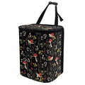 Mushroom Snail Flower Print Car Trash Can with Lid, Leak Proof Auto Trash Bag Hanging Vehicle Garbage Can Multipurpose Storage Container for Back Seat Road Trip