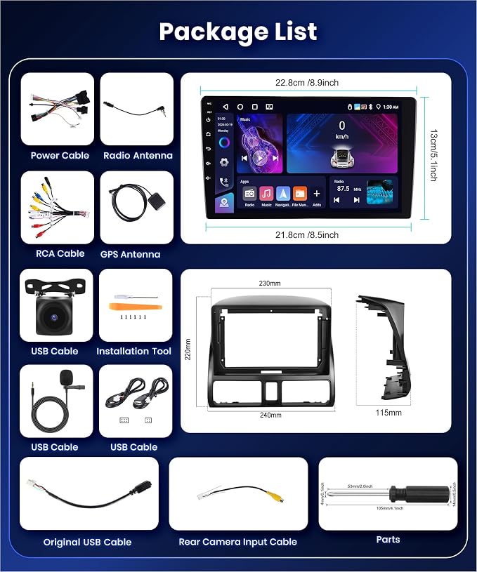 8Core 6GB 128GB Car Stereo for Honda CRV 2002-2006 Radio with Wireless Car Play Android Auto MirrorLink,9inch 1280X720P HD IPS Touch Screen 5.0Bluetooth FM/RDS GPS WiFi AHD Backup Camera