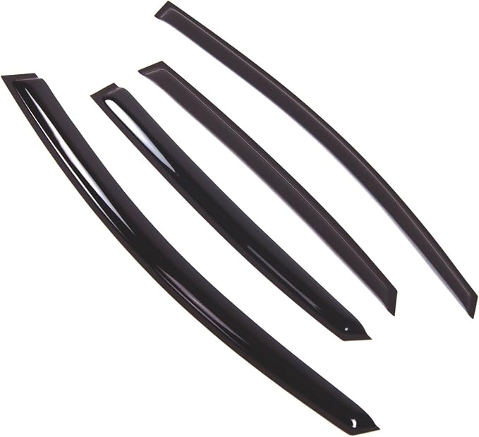 WD2-732 Dark Smoke 4 Pcs Set Window Visor (Outside Mount) Deflector Rain Guard Compatible with 2013-2015 Nissan Sentra