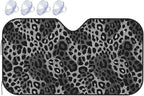 Windshield Sun Shade Cheetah Print Leopard Black Car Front Window Sunshade Cover for Truck SUV Blocks UV Rays Automotive Visor Interior Protector 55 x 30 inch