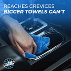 The Eaglet 500 - Professional Korean 70/30 Blend; Super Plush Microfiber Detailing Towels; Perfect for Wheels, Mirrors, and More; 500GSM; 8inx8in, Blue (10-Pack)