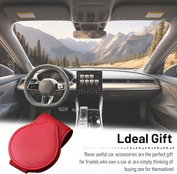Car Visor Sunglasses Holder, Magnetic Vehicle Sun Visor Eyeglasses Hanger Ticket Card Holder Clip, Auto Interior Sunvisor Glasses Mounter Organizer, Universal for Vehicles (Red)