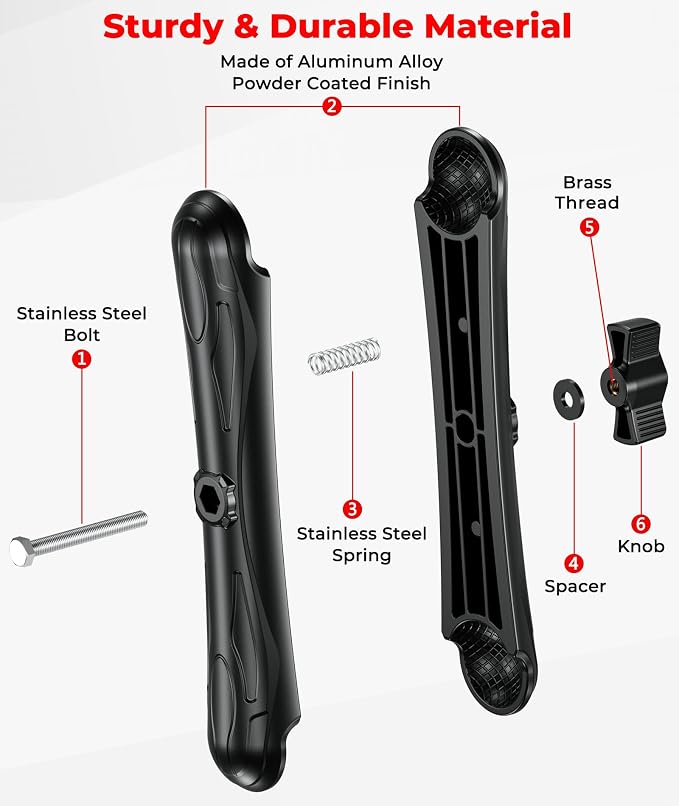 1.5" Ball Aluminum Alloy Double Socket Arm, 9.1" Length Long Arm | Compatible with RAM Mounts C Size 1.5" Ball Components, 360° Rotation, for Fish Finder Mount, Marine Electronic Mount