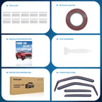 in-Channel Rain Guards for Ford F150 SuperCrew 2015 2016 2017 2018 2019 2020,Window Visors Vent Deflectors, Smoke Tinted, Wind & Rain Protection, Car Wash Safe – 4PCS