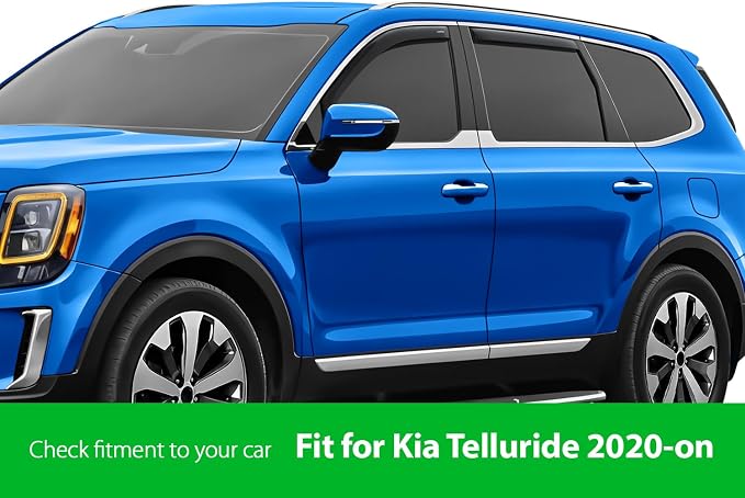 Goodyear Shatterproof in-Channel Window Deflectors for Kia Telluride 2020-2026, Rain Guards, Window Visors for Cars, Vent Deflector, Car Accessories, 4 pcs - GY008451