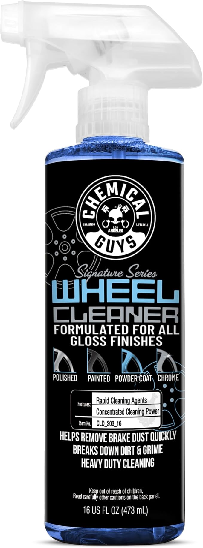 Wheel Cleaner Spray Signature Series - Safe for Gloss Finishes, Chrome, Painted, Powder-Coated, and Clear-Coated Wheels - Removes Brake Dust and Road Grime - 16 oz