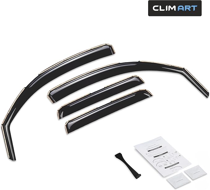in-Channel Incredibly Durable Rain Guards for Toyota Tacoma 2005-2015 Double Cab, Original Window Deflectors, Vent Deflector, Vent Window Visors, Truck Accessories 4 pcs- 605085