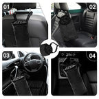 2 Pcs Car Trash Bag Car Trash Can Hanging Back Seat Car, Car Garbage Bag with Storage Pockets, Washable Eco-Friendly Car Garbage Can for Outdoor Traveling & Home Use (Black)