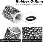 Car Wheel Tire Valve Caps, 4 PCS Bling Tire Valve Caps, Crystal Tire Caps Shinny Rhinestone for Women, Universal Car Dustproof Tire Valve Caps for Cars, Trucks, SUV and Motorcycles (Gray)