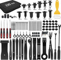 330Pcs Trim Removal Tool, Auto Push Pin Bumper Retainer Clip Set Fastener Terminal Remover Tool Adhesive Cable Clips Kit Car Panel Radio Removal Auto Clip Pliers, Black