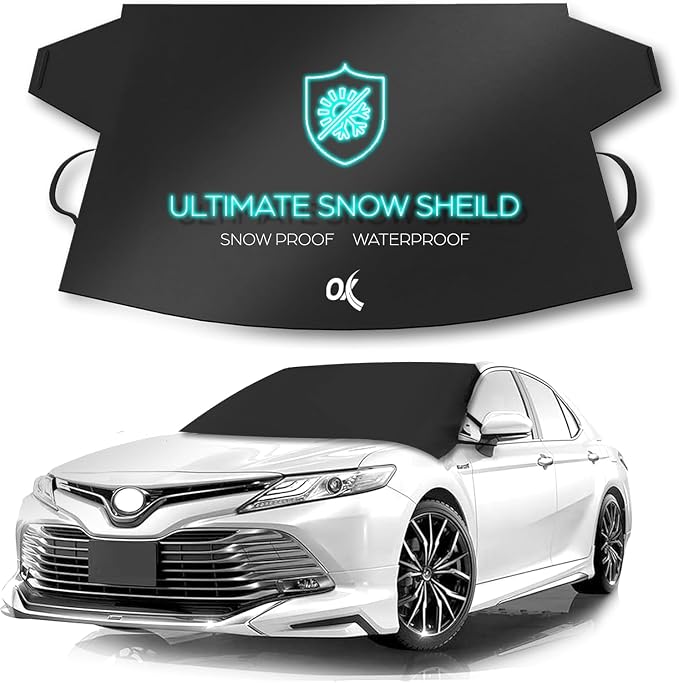 Windshield Snow Cover Ice Removal Wiper Visor Protector All Weather Winter Summer Auto Sun Shade for Cars Trucks Vans and SUVs Stop Scraping with a Brush or Shovel