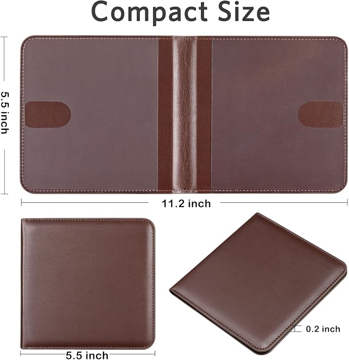 CoBak Car Registration and Insurance Holder - Vehicle Glove Box Car Organizer, Auto Truck Comparment Accessories Case for Essential Document, Driver License, Cards (Deep Brown)