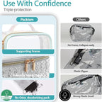 Clear Makeup Bag - TSA Approved Toiletry Bag for Carry-on & Checked Luggage, Water Resistant Car Storage Organizer with Reinforced Seams