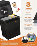 Car Trash Can with Lid, Cute Leakproof Car Trash Garbage Bag Hanging Vehicle Trash Bin Small Portable Automotive Garbage Cans Organizer for Back/Front Seat/Console(Trapezoid,Black)