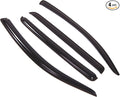 Outside Mount Window Vent Visors Rain Guards Compatible with Toyota Tundra CrewMax 2017-2018 | Side Window Wind Deflectors Rain Shields | Black Tinted, 4 Pcs Set, BGWV-460B