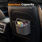 Car Trash Can,Double-Layer Car Grabage Can with Hanging Clips,Leakproof Leather Automotive Trash Bin,Portable & Multi-Purpose Vehicle Garbage Cans for SUV,Truck,Cars Door & Seatback (Black)