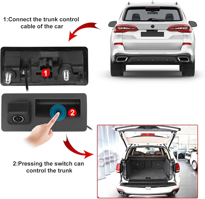 170° Car Handle Backup Camera HD Waterproof Rear View Camera Night Vision Reverse Parking Assistance for Audi A3 S3 S5 A4L A6L Q3 Q5 Q7 for VW Tiguan Passat Touareg Lavida Sagitar