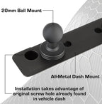 Bulletpoint Dash Mount Cell Phone Holder Compatible with 2013-2018 RAM Truck & 2019+ RAM 1500 Classic 20mm Ball Mount - Compatible with iPhone and Android Smartphones (Dual Ball with 2 Phone Holders)