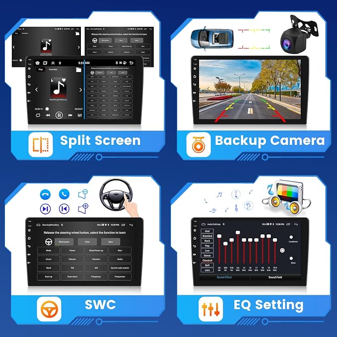 [2G+64G] Android 15 Car Radio for Kia Sportage 2010-2016 Car Stereo with Wireless Carplay Android Auto, 9 Inch HD Touchscreen with WiFi GPS Bluetooth5.0 FM/RDS USB SWC MIC