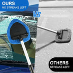 6 Pcs Windshield Cleaning Tool, Car Window Cleaner Kit with 5 Reusable Microfiber Pads, 1 Spray Bottles, Extendable Long Handle, Auto Inside Glass Wiper Kit for Vehicles(Blue)