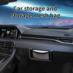2 Pcs Black Car Net Pocket， Abs Self-Adhesive Multifunctional Car Mesh Bag Organizer Net，7.87in*3.15in Automotive Frame Storage Net Pocket. Suitable for Cars
