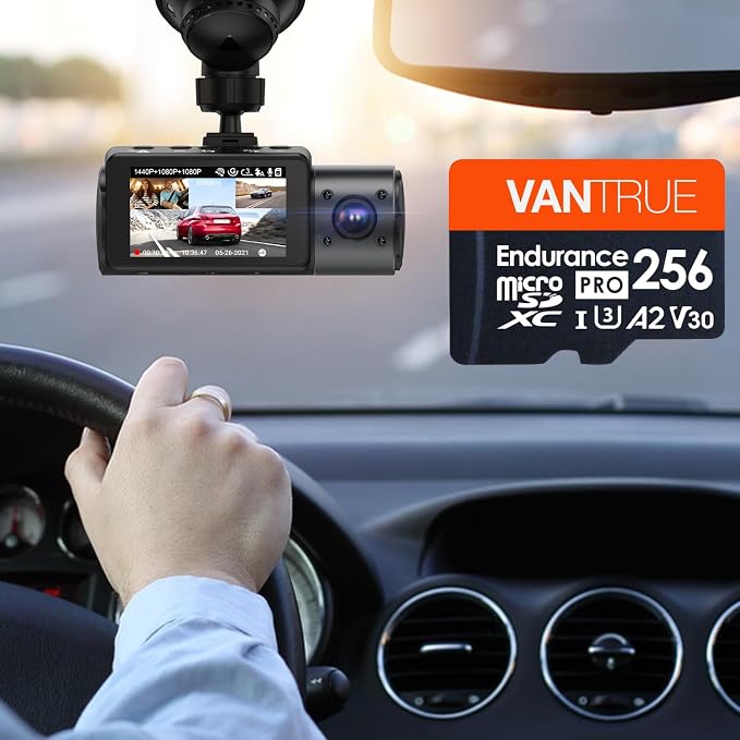 256GB microSDXC UHS-I U3 4K UHD Video High Speed Transfer Monitoring SD Card with Adapter for Dash Cams, Body Cams, Action Camera, Surveillance & Security Cams