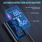 Tire Inflator Portable Air Compressor, Cordless Tire Pump with 150 PSI Digital Pressure Gauge & LED Light, 2X Fast Inflation Air Pump for Cars, Bikes, Motorcycles, Balls