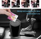 Car Trash Can Bin with Lid, Leakproof Auto Cup Holder Garbage Bin Multipurpose Storage Organizer, Mini Portable Dustbin Side Door Garbage Can for Vehicle Home Office (Black)