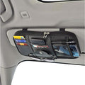 Car Sun Visor Organizer, Multi-Pocket Visor Organizer Storage Pouch for Cars, SUVs & Trucks with Double Zippers, Elastic Bands & Glasses Clip - Organizes Essentials Keep Tidy (Black)